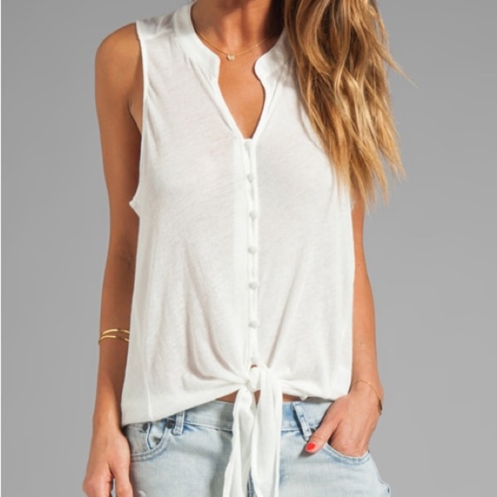 Soft Joie Cameo Button Front Tie Front Sleeveless… - image 1